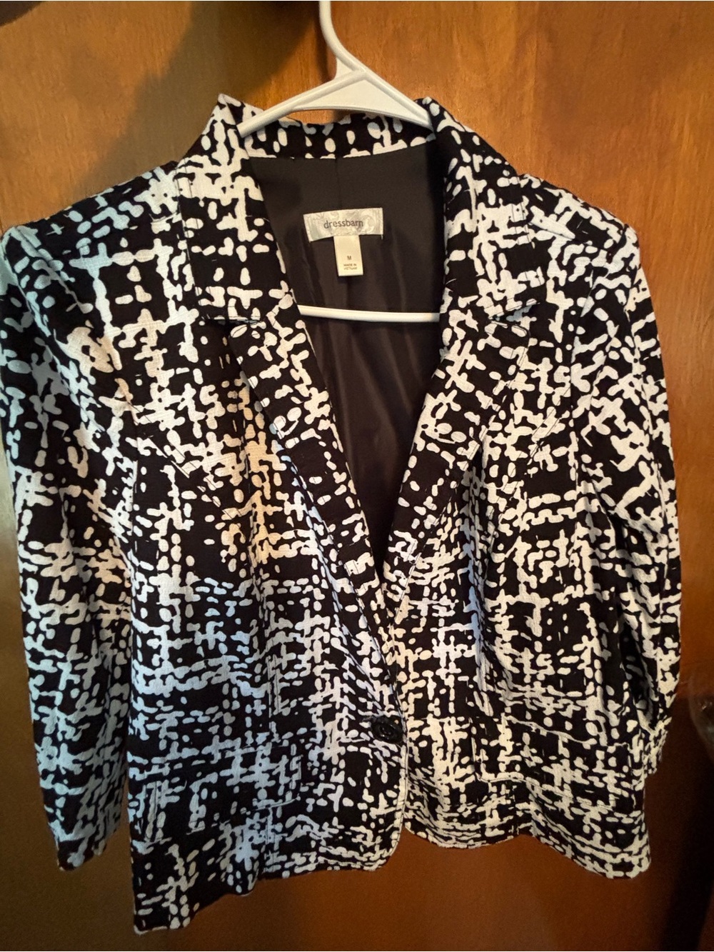 dressbarn Black and White Printed Women's Blazer